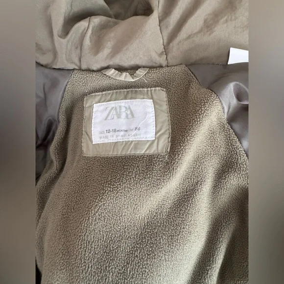 Zara Kids Khaki Puffer Coat - Picture 5 of 5